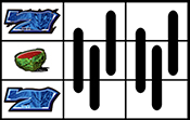左リールに青7・スイカ・青7停止