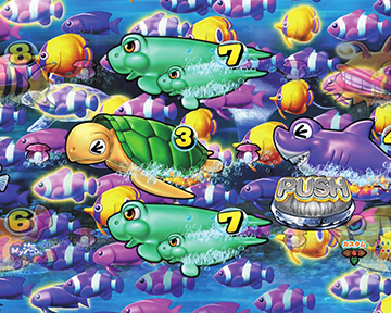 スーパーリーチ中ボタン予告_魚群予告