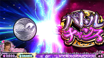 分割演出で右のバトルチャンスが選択