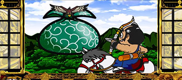 鷹狩り中の演出_風呂敷