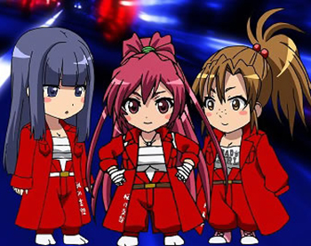 紅き魂は桜の如く ART終了画面・3人